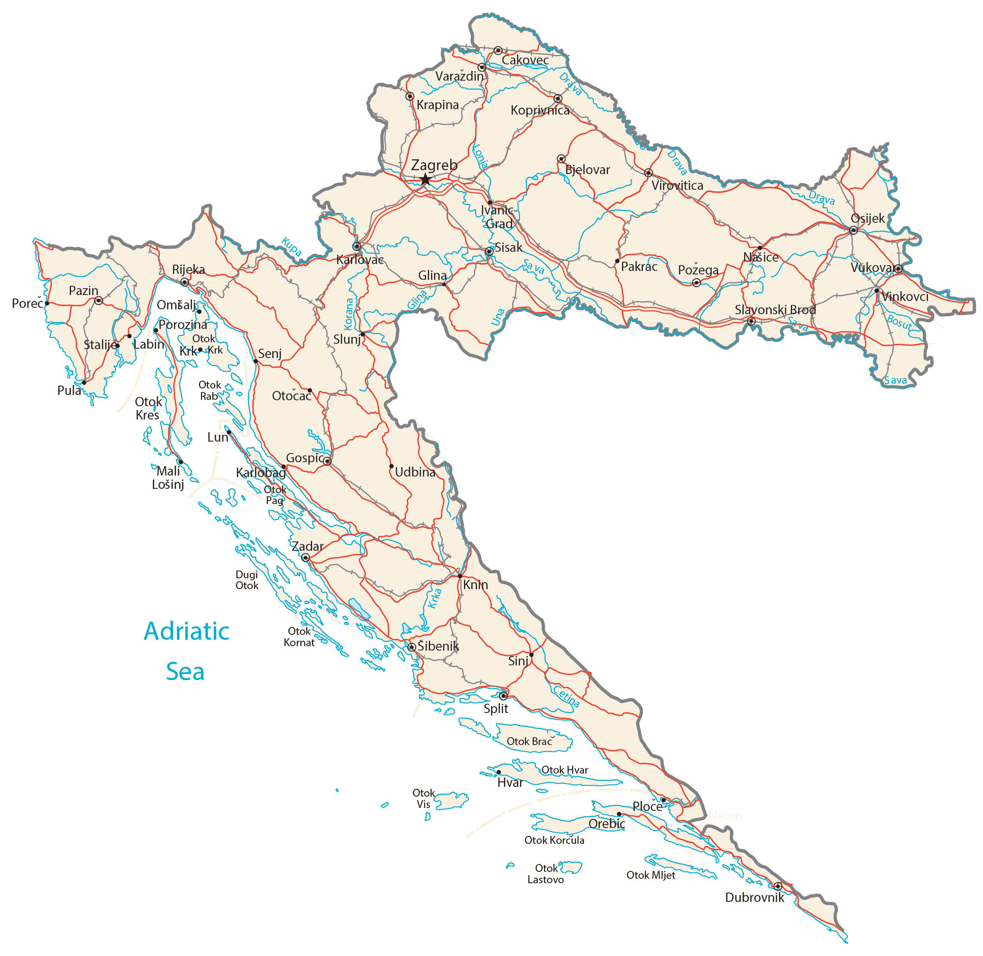 Map of Croatia