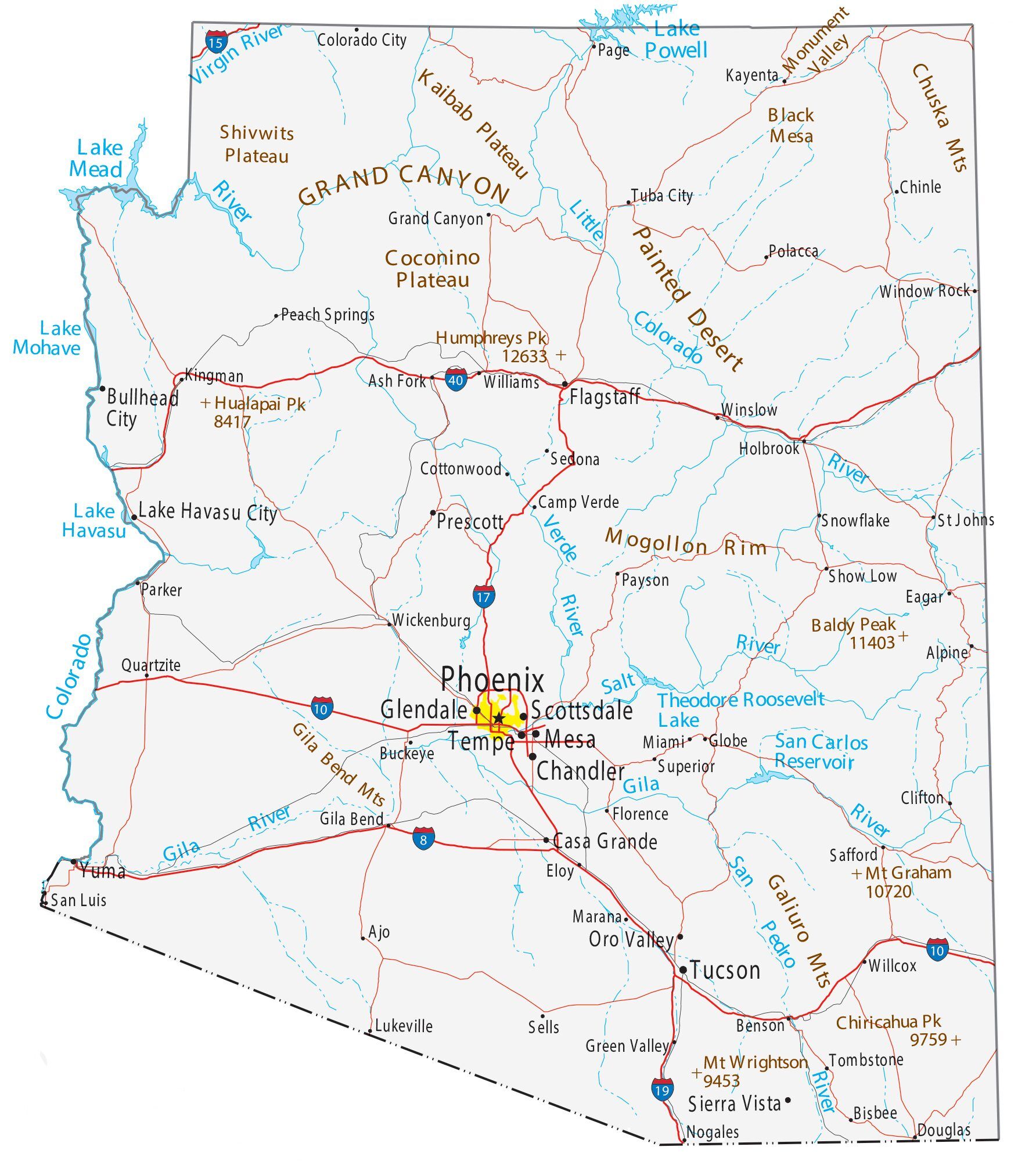 Arizona Outdoor Recreation Road Map